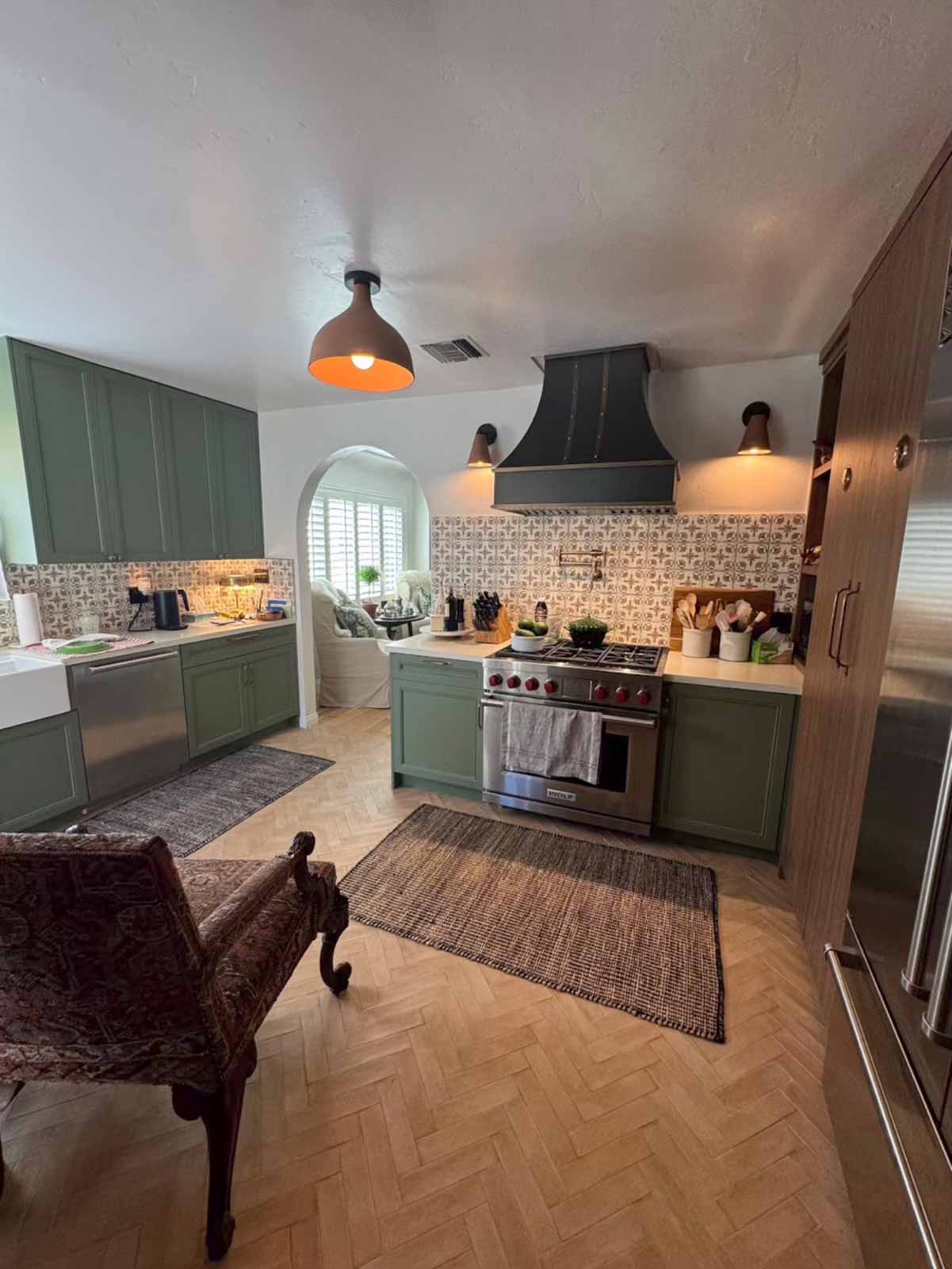 Burbank kitchen island with seating area