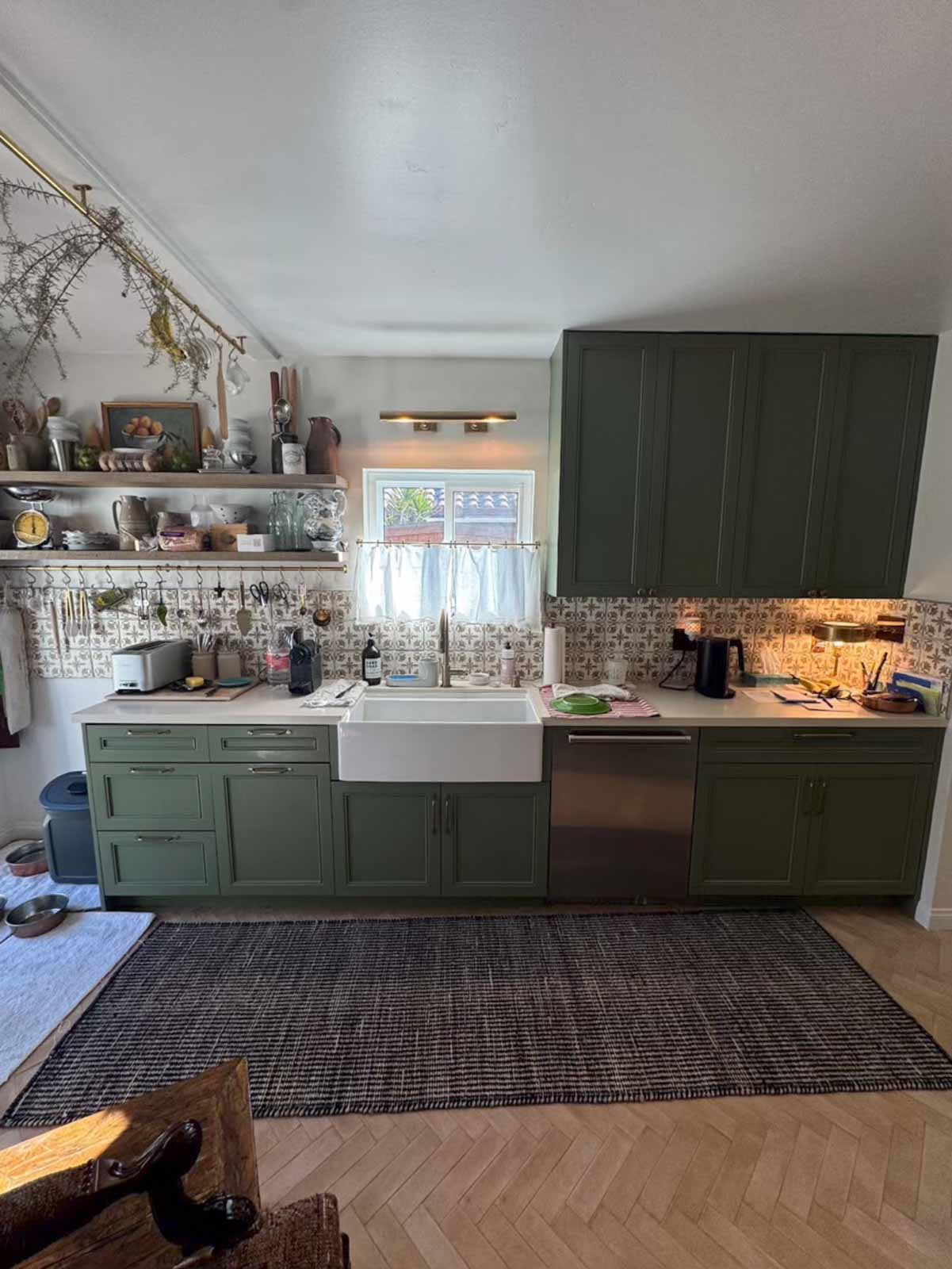 Burbank kitchen full view with hardwood floors