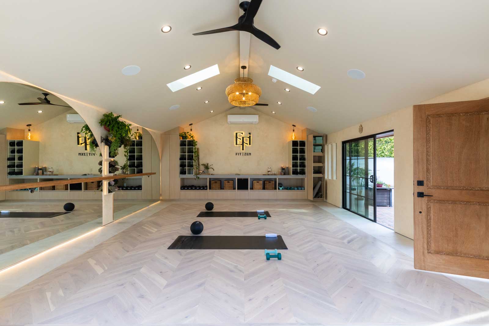 ADU interior showing efficient layout with modern kitchen, living area, and natural lighting