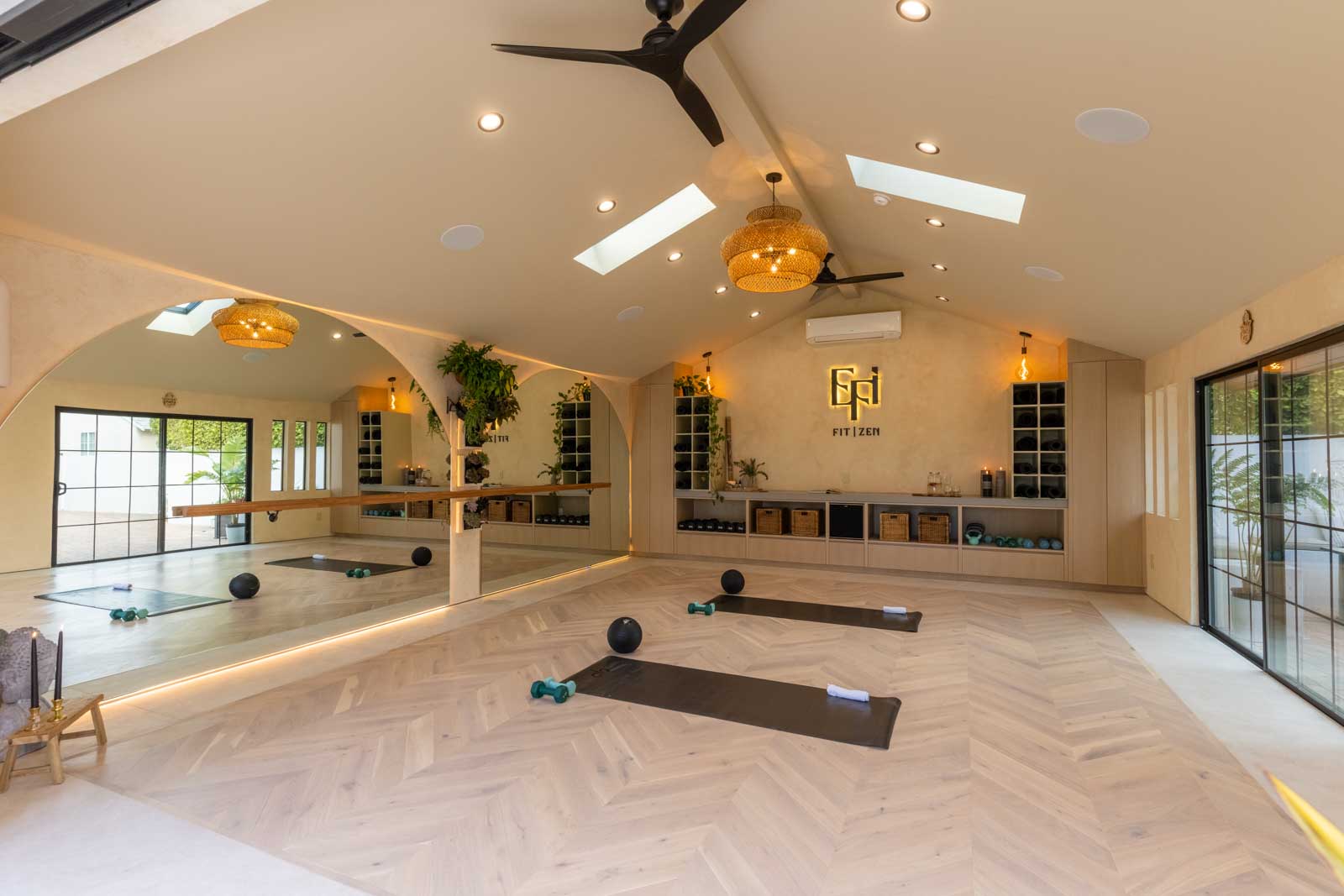 ADU interior with cathedral ceiling