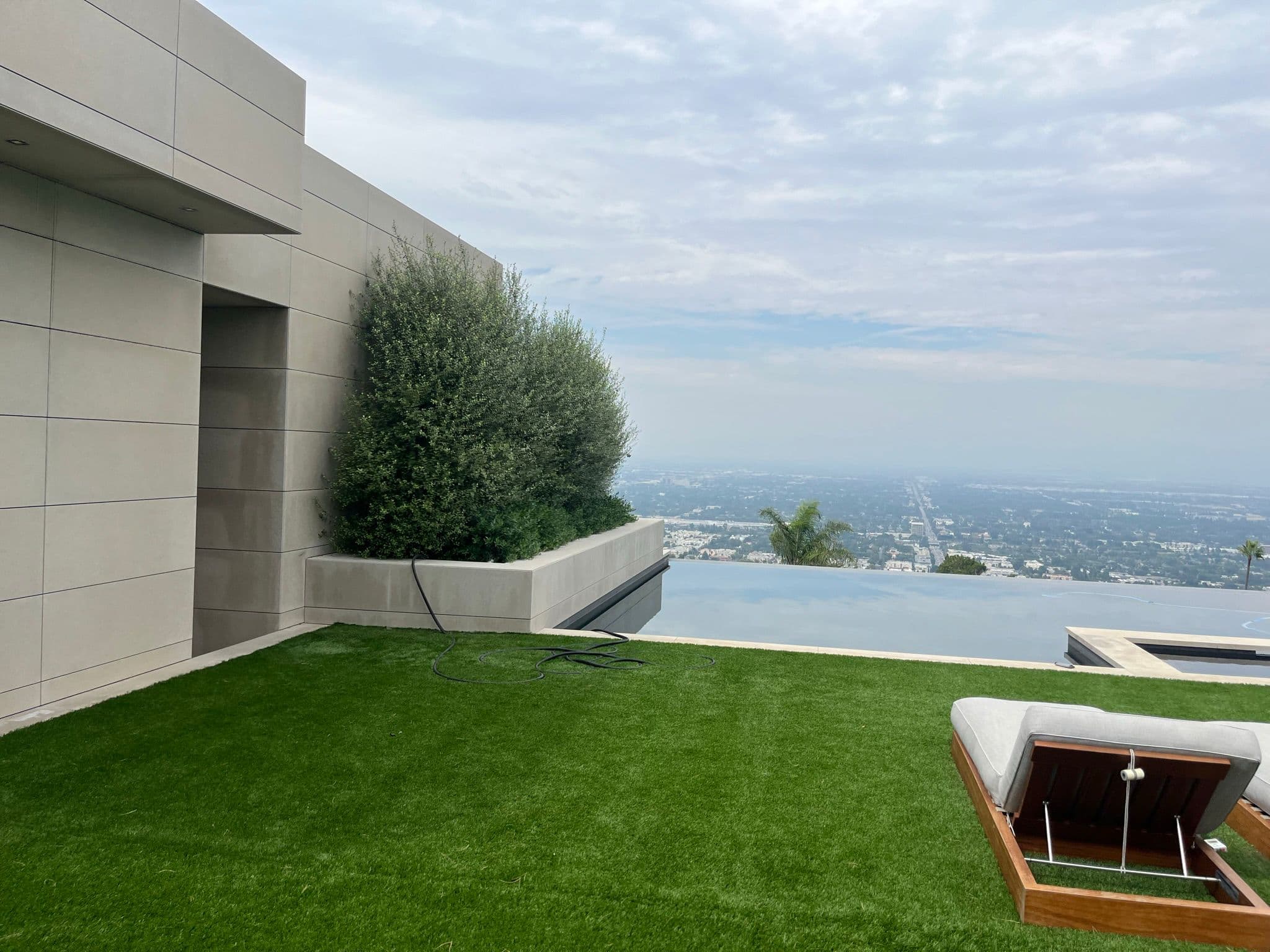 Backyard and pool remodeled in Los Angeles by New Dawn Construction